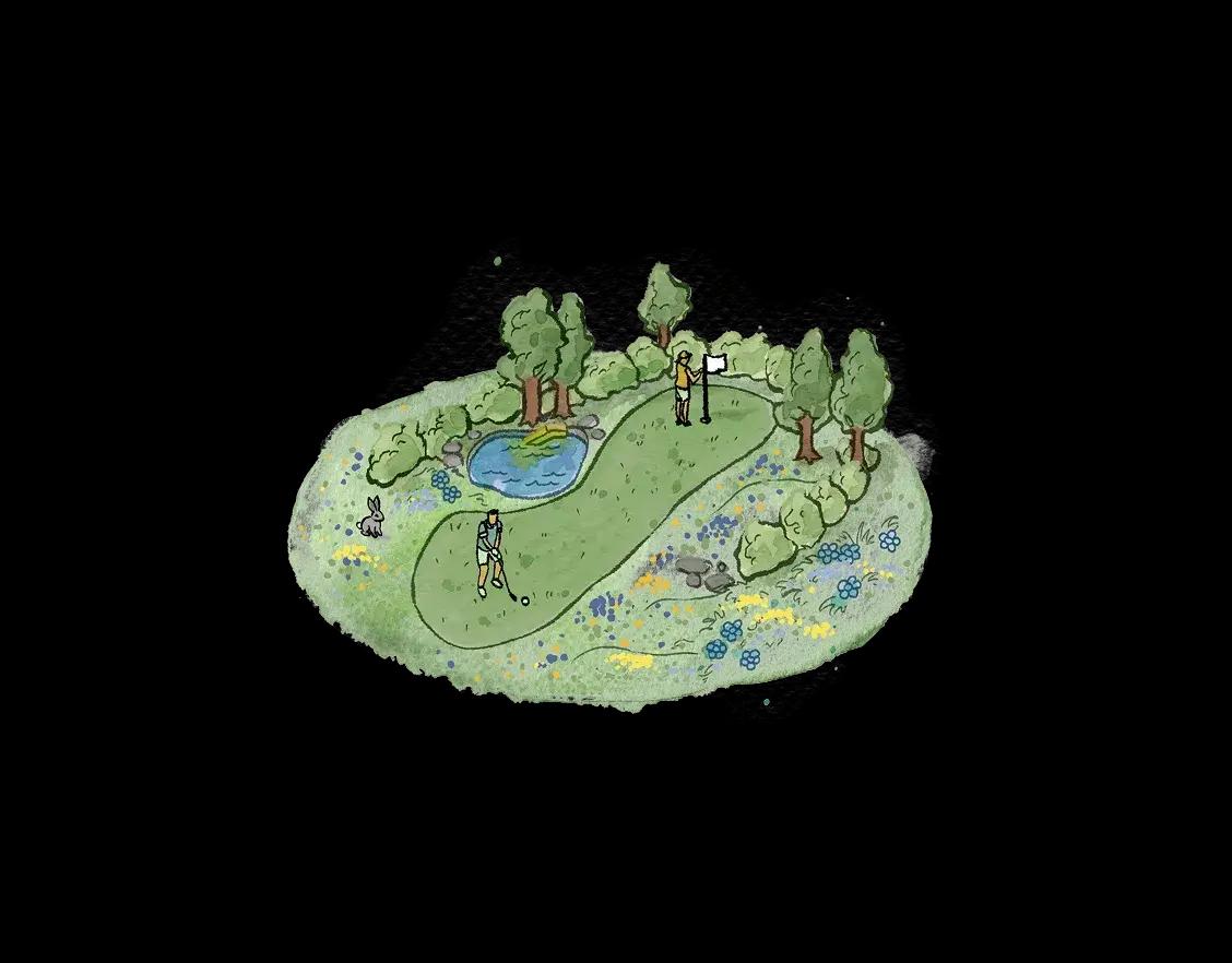 Illustration terrain de golf