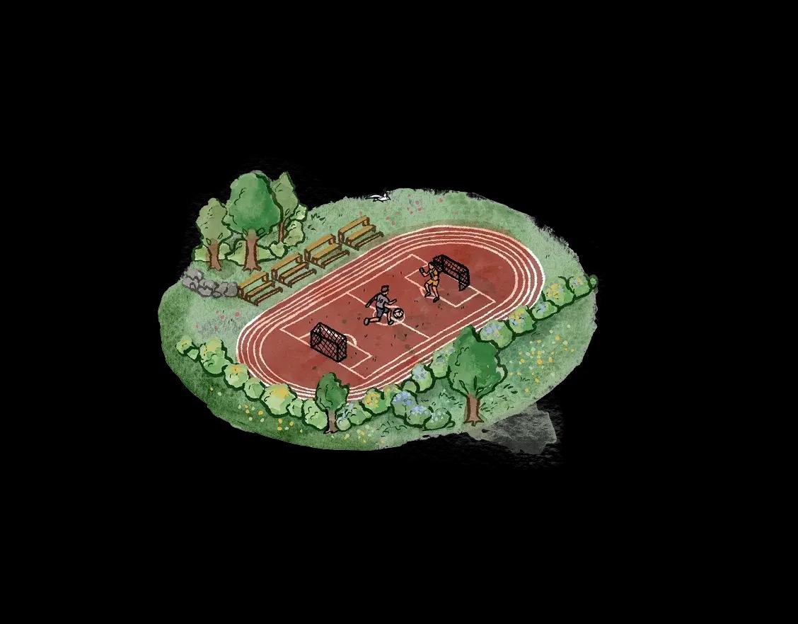 Illustration terrain de sport
