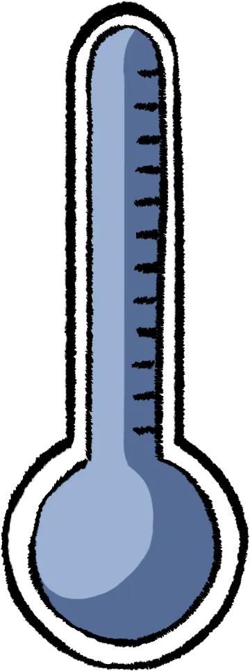 Thermomètre avec température basse en bleu