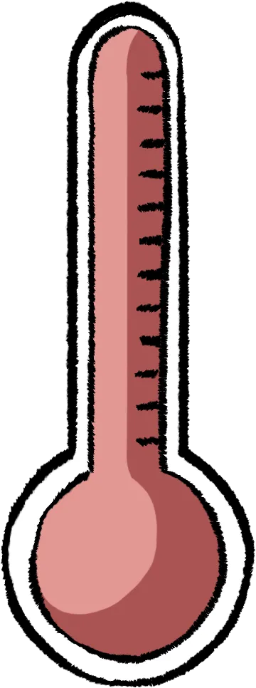 Thermomètre avec température élevée en rouge